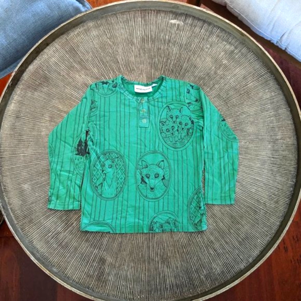Mini Rodini Fox Family Grandpa Top Green 92/98 - Picture 2 of 2